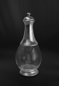 Flasche aus Zinn und Glas mit Verschluss (Art.624)