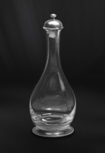 Flasche aus Zinn und Kristallglas mit Verschluss (Art.735)