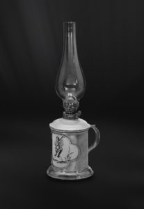 Petroleumlampe aus Zinn und Keramik - Lampe aus Zinn und Keramik (Art.441)