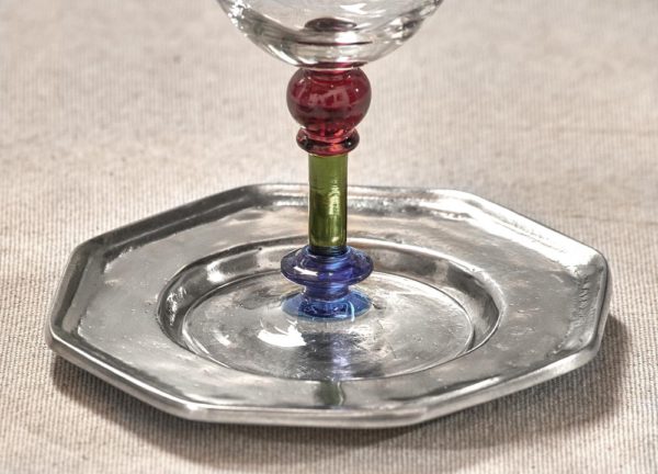 Achteckigen Glasuntersetzer aus Zinn - Artikel rund um den Tisch aus Zinn - Zinn 95% (218)