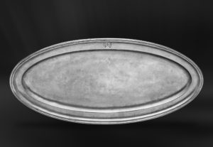 Fischtablett aus Zinn - Ovales Tablett aus Zinn - Zinntablett (Art.436)