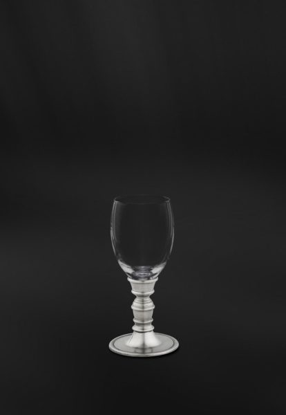 Likörglas aus Kristall und Zinn - Glas aus Kristall und Zinn für Likör und Magenbitter (Art.815)