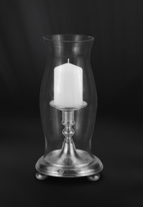 Kerzenhalter aus Zinn mit Glasglocke (Art.661)