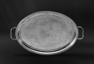 Ovales Tablett aus Zinn mit Henkeln - Ovales Zinntablett mit Henkeln (Art.448)