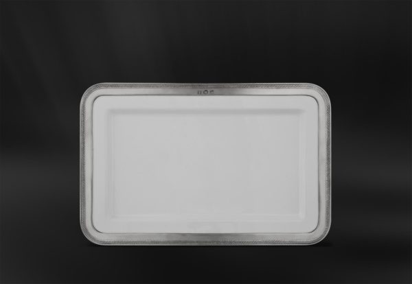 Rechteckiges Tablett aus Keramik und Zinn (Art.876)