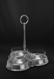 Sauciere aus Zinn und Kristallglas - Antipasti Set aus Zinn (Art.817)