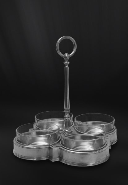 Sauciere aus Zinn und Kristallglas - Antipasti Set aus Zinn (Art.818)