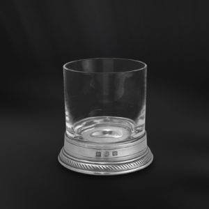 Whiskyglas aus Kristall und Zinn - Old Fashioned Glas - (Art.856)