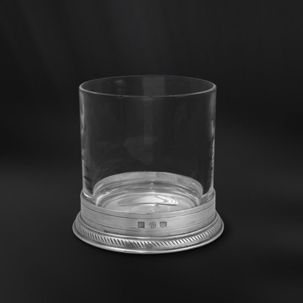 Whiskyglas aus Kristall und Zinn - Double Old Fashioned Glas - (Art.855)